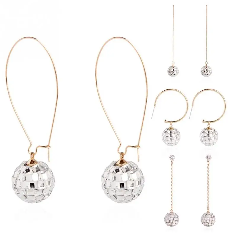 

Women Long Shinning Earrings Rhinestone Alloy Dangle Drop Earrings Jewelry