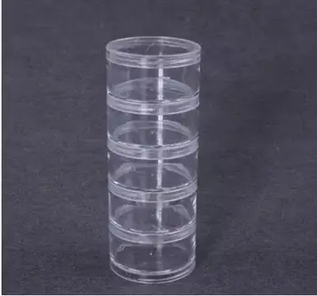 

50mm diameter 5-layer stackable storage box jewelry bead collection plastic content box for small items