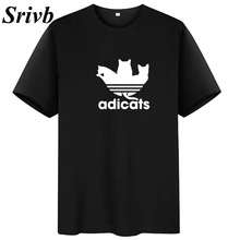 Srivb Adicats Летняя женская футболка Топы Camiseta Mujer плюс Размер Хлопковая футболка женская забавная футболка с принтом Kawaii