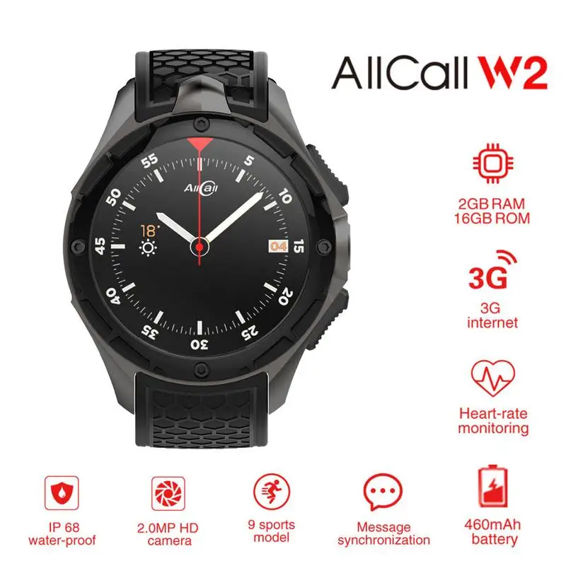

New Smart Watch IP68 Waterproof 2G16G Memory Android 7.0 2.0MP Monitoring Touch Screen Network Camera Heart Rate Sports Tracker