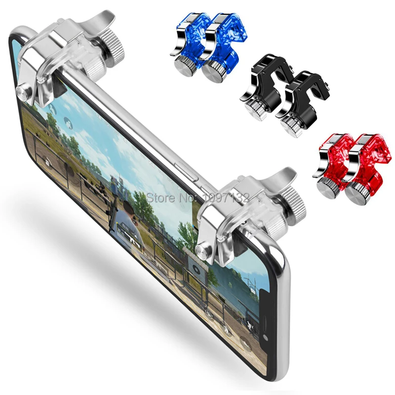 

Wholesale Metal Smart Phone Mobile Gaming Trigger for PUBG Mobile Gamepad Fire Button Aim Key L1R1 Shooter Pubg Controller