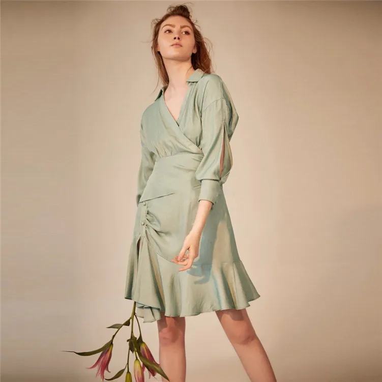 

New Irregular Lotus Leaf Side for Children In Spring and Summer of 2019 Clothes Fashion Dress Women