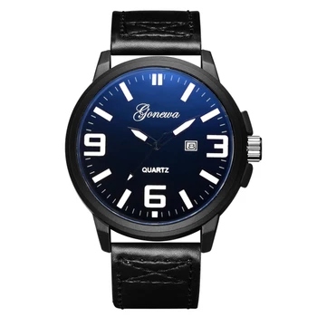 

GONEWA Men's Leather Watch Casual Simple Quartz Watch GON004