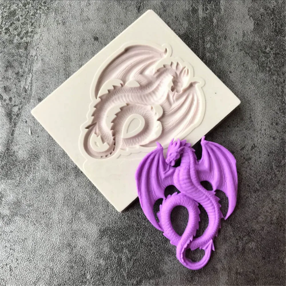 3D Дракон образная форма торта многоразовые экологически чистый силикон шоколад Декор формы для выпечки печенья формочки для печенья Кухня инструмент 35
