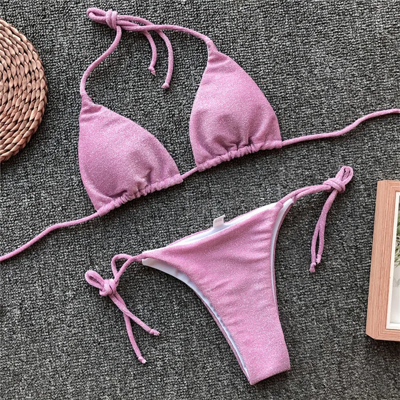 

Womens Sexy Bandage Bikini Set Push-up Bra Bling Swimsuit Bathing Suit Beach Swimwear 2Pcs Summer Sportswear