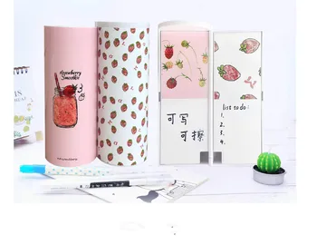 

Pencil Plastic Container Jewerly Box Multifunctional Large Capacity With Mirror Calculator School Stationery Storage Organizer