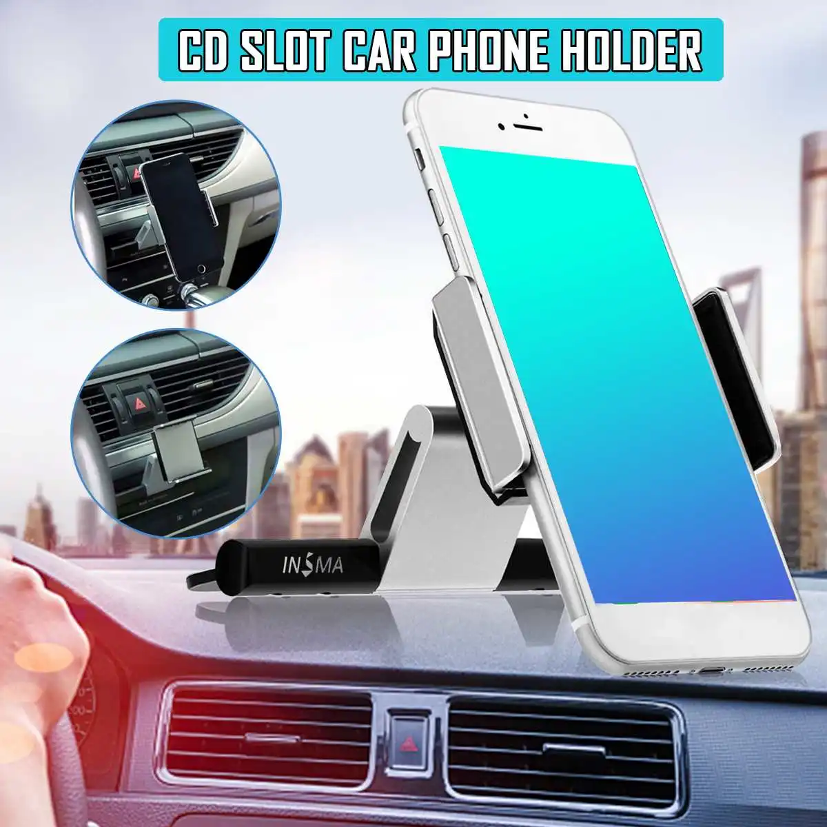 

Universal Car CD Slot Mobile Phone Holder Mount Cradle 360 Degree Rotating Phone GPS Clip For Smartphone For iPhone for Samsung