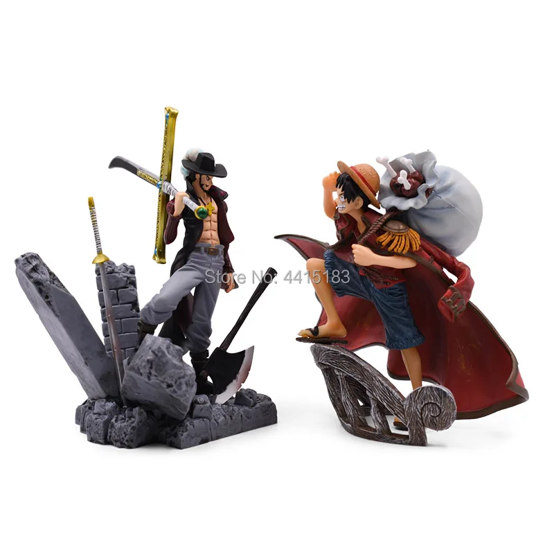 2 стиля Аниме one piece The Top War Monkey D. Luffy Dracule Mihawk ПВХ фигурка куклы Коллекционная модель игрушки Рождественский подарок