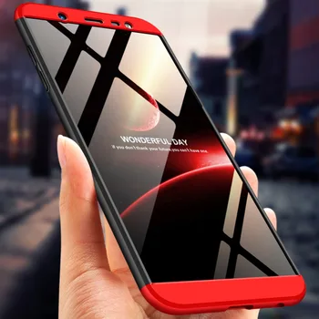 

For Samsung J8 2018 J810F Case 360 Degree Full Protective case Full Protection Back Hard Cover For Galaxy J8 2018 + Glass Film