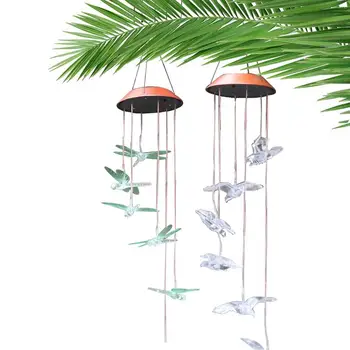 

Color-Changing LED Solar Wind Chime Dragonfly Pulsatilla Home Decoration Manual Creative Pendant Garden Decoration Wind Chime