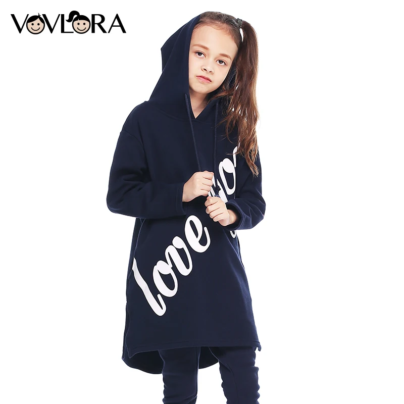 

Girls hoodies kids autumn clothes long fleece hoodie for girl pattern letter long sleeve children coats size 7 8 9 10 11 12Y