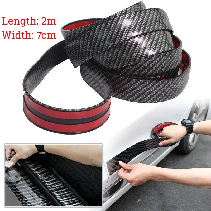 2M*70MM Carbon Fiber Car Moulding Trim Protector Universal Bumper Strip | Автомобили и мотоциклы