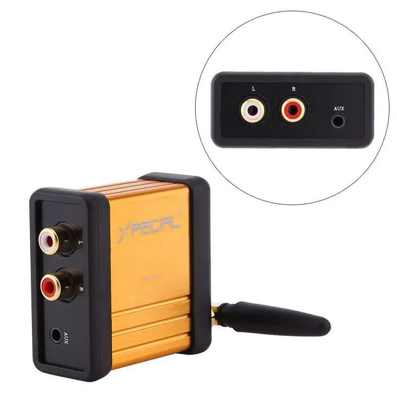 

Portable HiFi Bluetooth V4.2 Audio Receiver Transmitter Wireless 3.5MM Audio RCA Output Music Sound Car Speaker