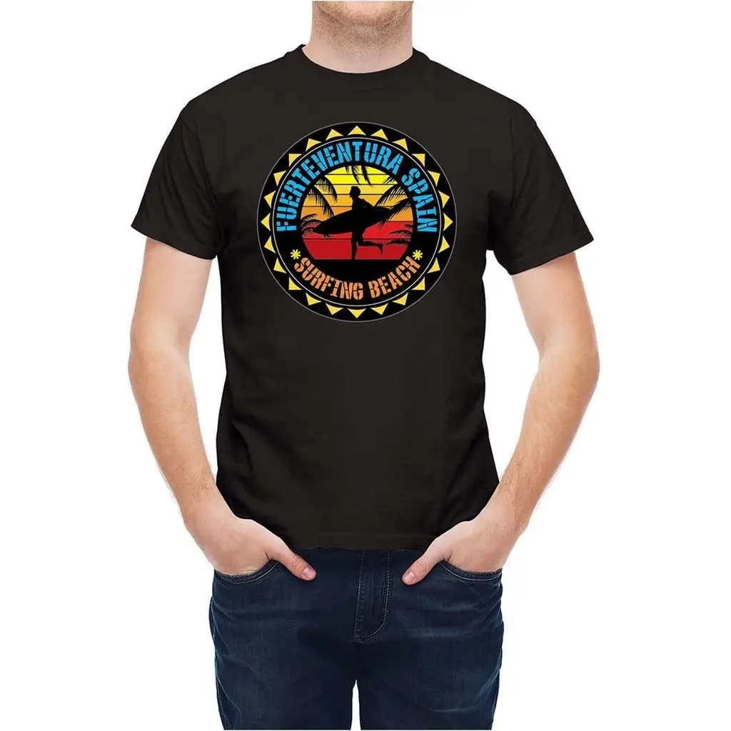 

T Shirt Memento Memories Surfer Beach Fuerteventura Round Nest Selling Male Natural Cotton T-Shirt TOP TEE 2017 New Brand