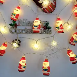 Рождественская елка украшения светодио дный игрушка 1,5 м 10 лампа гирлянды Xmas Санта Клаус подвесной Декор теплый белый батарея работает