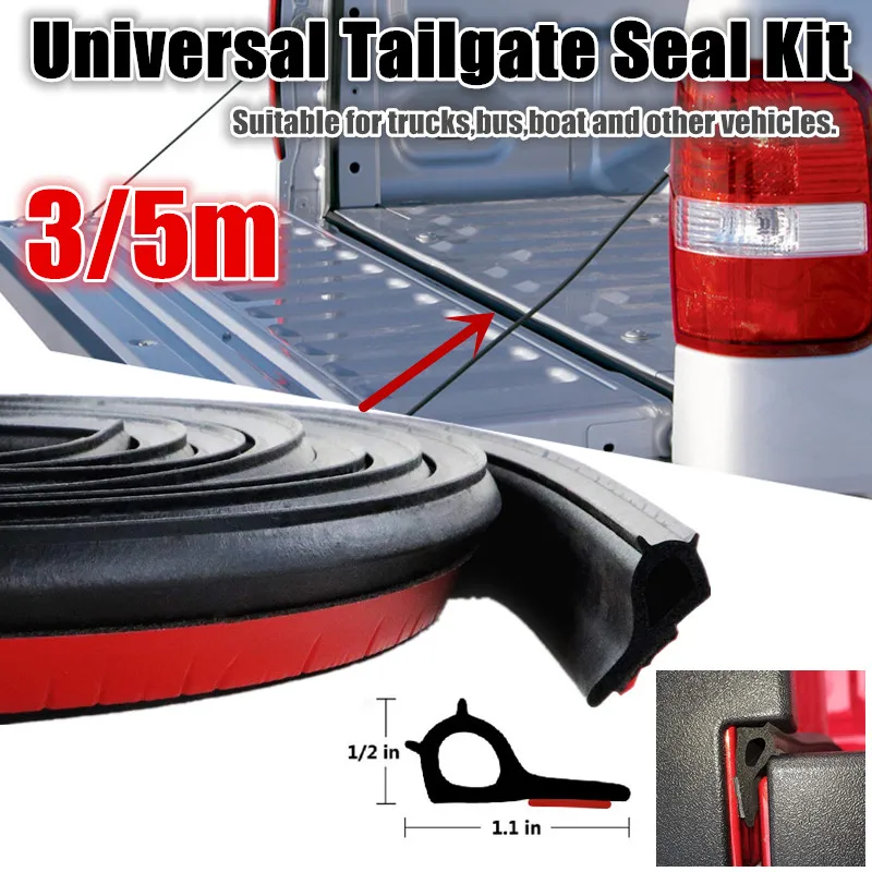 3M/5M Adhesive Universal Weather Stripping Pickup Truck Bed Rubber