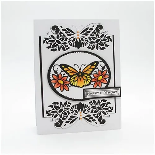 

ButterflyFlower Header Border 150*68mm Metal Cutting Dies Scrapbooking Album for DIY Photo Card Craft Embossing Die New 2019