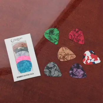 

Longteam 5pcs Colorful 0.46mm Guitar Picks Celluloid Mediators for Bass Guitar