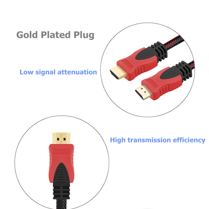Rankman HDMI 3D Cable Gold Plated Standard Male to Male 1080P Audio Video Cable HDMI Converter for HDTV PS4 Projector PC DVD 
