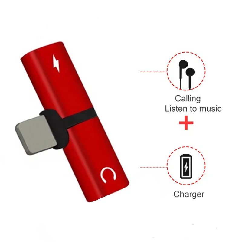Beste Audio Adapter Voor iPhone X 7 8 Plus Opladen Audio 2 in 1 Lader Kabel Adapter Voor Bliksem Jack naar oortelefoon Kabel Accessoires