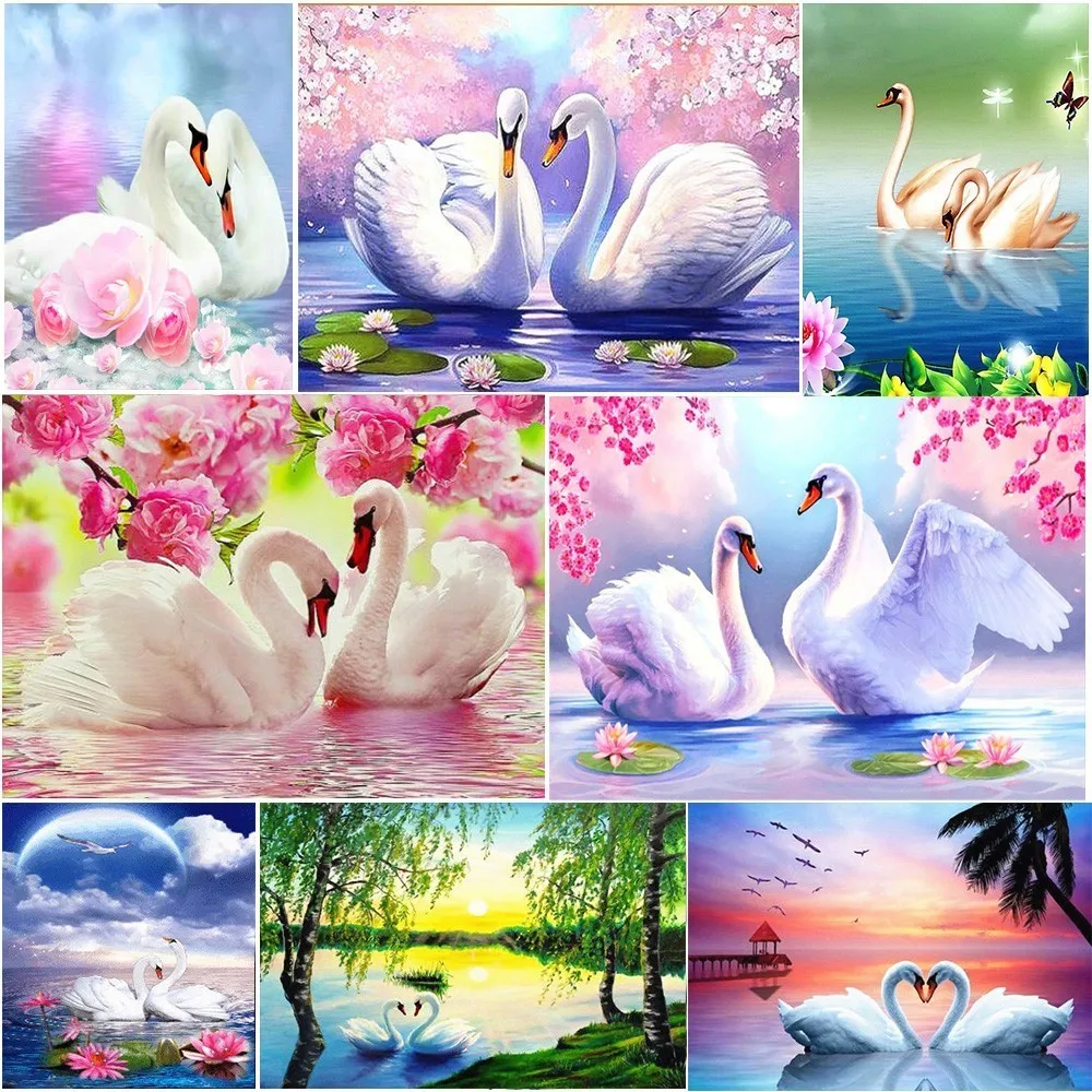 

HUACAN 5D DIY Diamond Painting Animal Swan Full Square Rhinestone Picture Embroidery Sale Diamond Mosaic Gift Drop Shipping