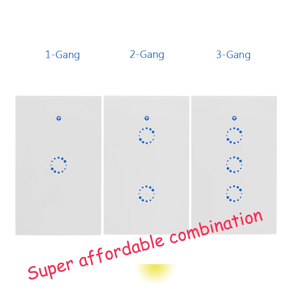 

5pcs SONOFF T1 US WiFi RF APP Control Wall Light Switch 1 /2 /3 Gang Interruptor 86 Type Panel Wall Automation Smart Home