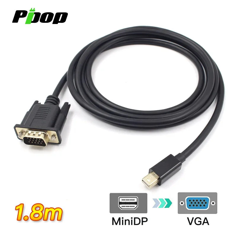 

Mini DP to VGA DP DisplayPort Converter 1080P 1.8m Cables Male to Male Thunderbolt 2 for iMac MacBook Pro Air Mac mini Surface
