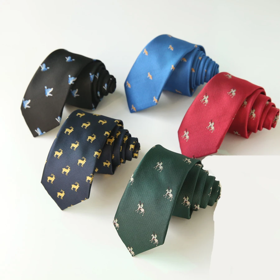 

2019 Men And Women Narrow Version Of The Tie Korean Version Of The 6CM British Tie Animal Trendy Casual Students College Wind