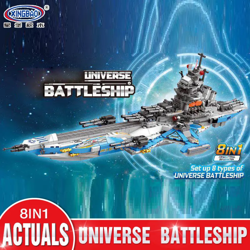 

XINGBAO 13001 New Toys 8 IN 1 Series The Universe Battleship Set Building Blocks Bricks Toys For Kids Birthday Christmas Gifts
