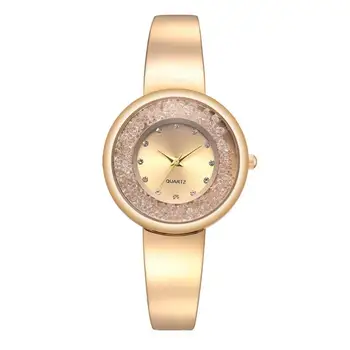 

Women Fashion Quartz Watch Steel Strap Crystal Ball Round Dial Wristwatch Rhinestone Temperament Simple Business Female Watch