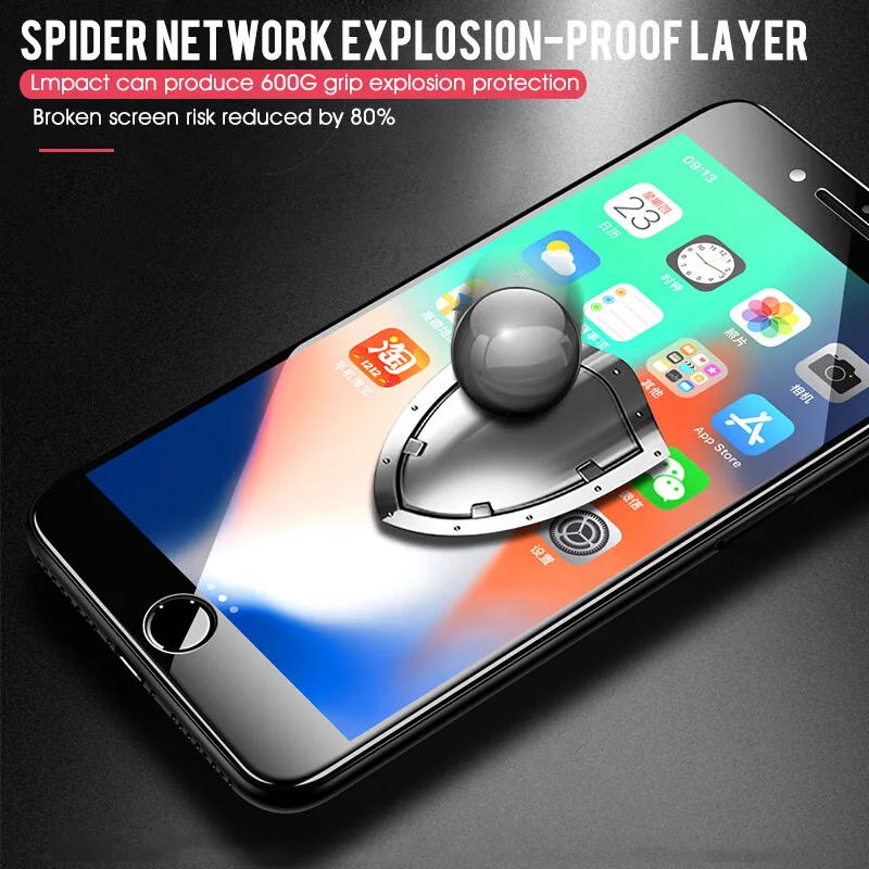 10D закаленное стекло для iPhone 6 7 8 Plus 5 5S X полное покрытие защита экрана Защитное XR XS