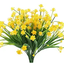 1 букет Искусственные цветы с букет листьев искусственная нарциссами кустарники в виде растения на свадьбу, домашний декор