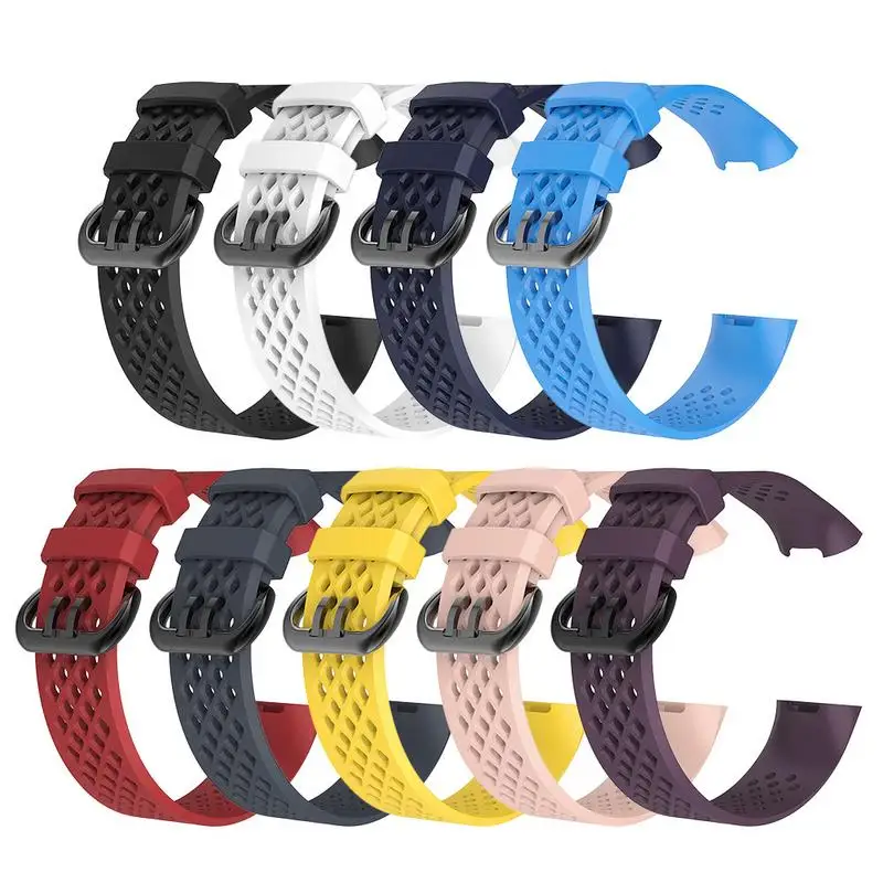 Силиконовый спортивный сменный ремешок для наручных часов Fitbit Charge 3 Charge3 смарт