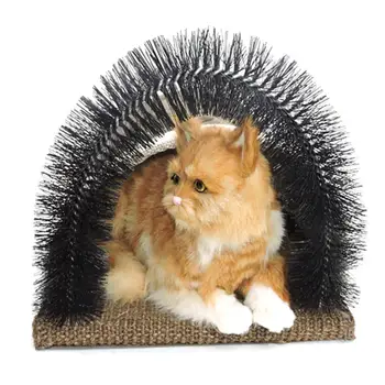 

2019 NEW Cat Bristle Arch with Scratching Board Pet Supplies Kitten Itching Brush Kitty Self Grooming Arch Scratcher Cat Tunnel