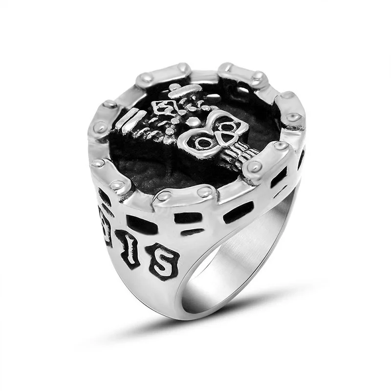 Best King Ring Drop Ship US Size 7 12 Cool Pharaoh Skull Ring 316L Stainless Steel Man Silver Biker Old Fashion Skull Ring
