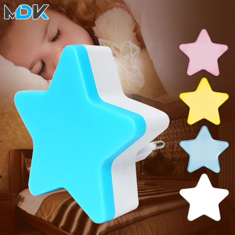

Sensor Control Night Light EU Plug Novelty Star Bedroom Night Light For Baby Gift AC 110-240v Toilet Bedroom Night Lights