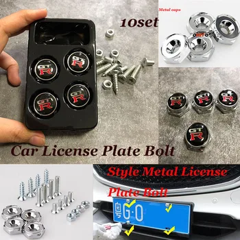 

10set For kuga fusion fiesta transit mustang ranger Car License plate Bolt fasteners For GTR logo Badge