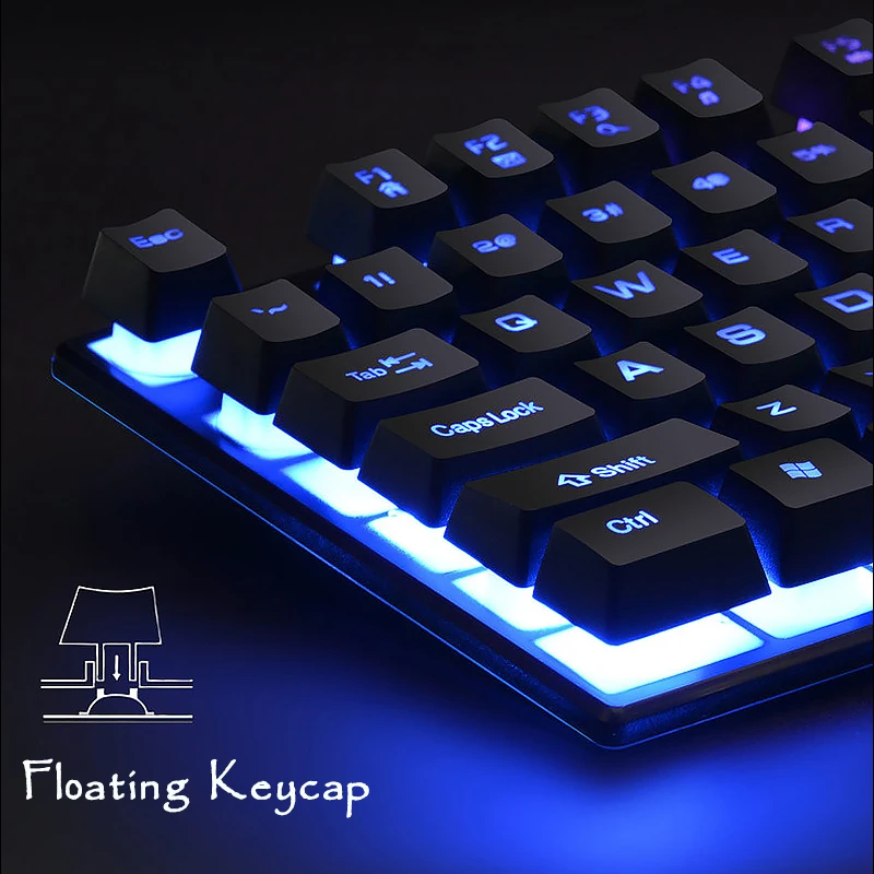 Клавиатура 108 клавиш RGB светодиодный с подсветкой USB Проводная для ноутбука компьютер эргономичная мембранная клавиатура