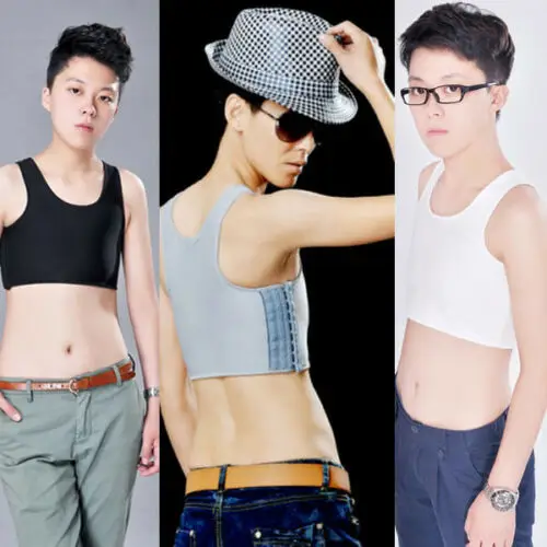 Женский короткий нагрудный бандаж Транс Tomboy повседневный транс жилет майка топ