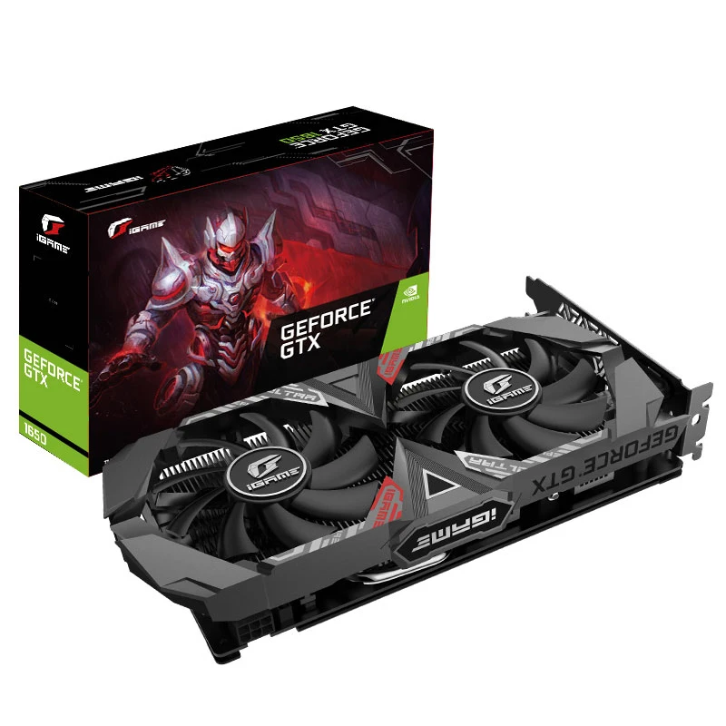 Красочная видеокарта iGame GeForce GTX 1650 Ultra 4G Nvidia 1485 МГц GDDR5 4 Гб CUDA Cores 896 DP HDMI DVI