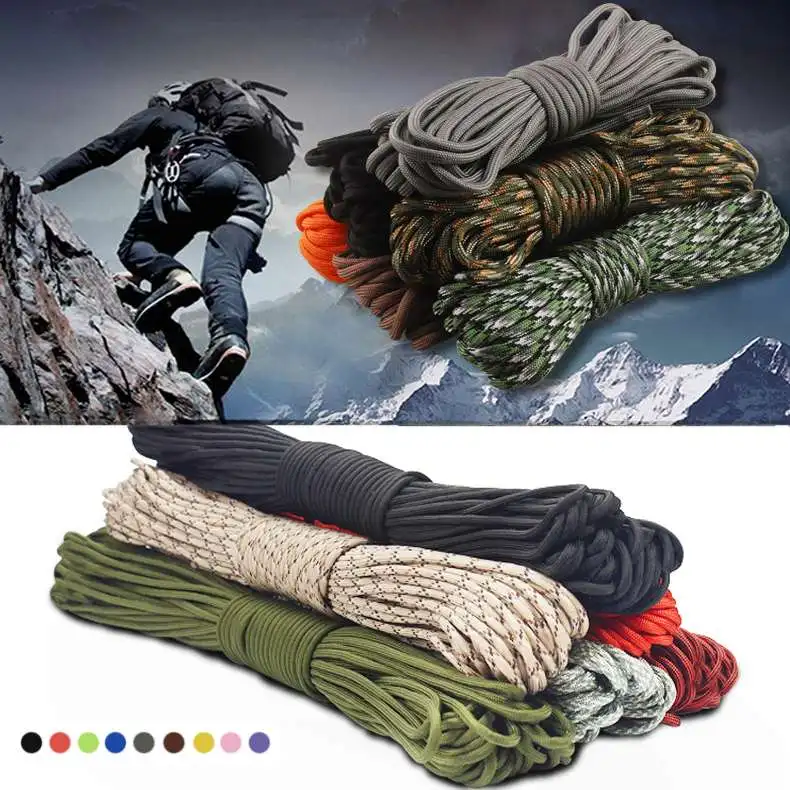 30.5 M/100FT 550lb النايلون Paracord في 7 ستراند كور المظلة سلسلة حبل التخييم الطوارئ بقاء 30.5 M/100FT 550lb النايلون Paracord في 7 ستراند كور المظلة سلسلة حبل التخييم الطوارئ بقاء