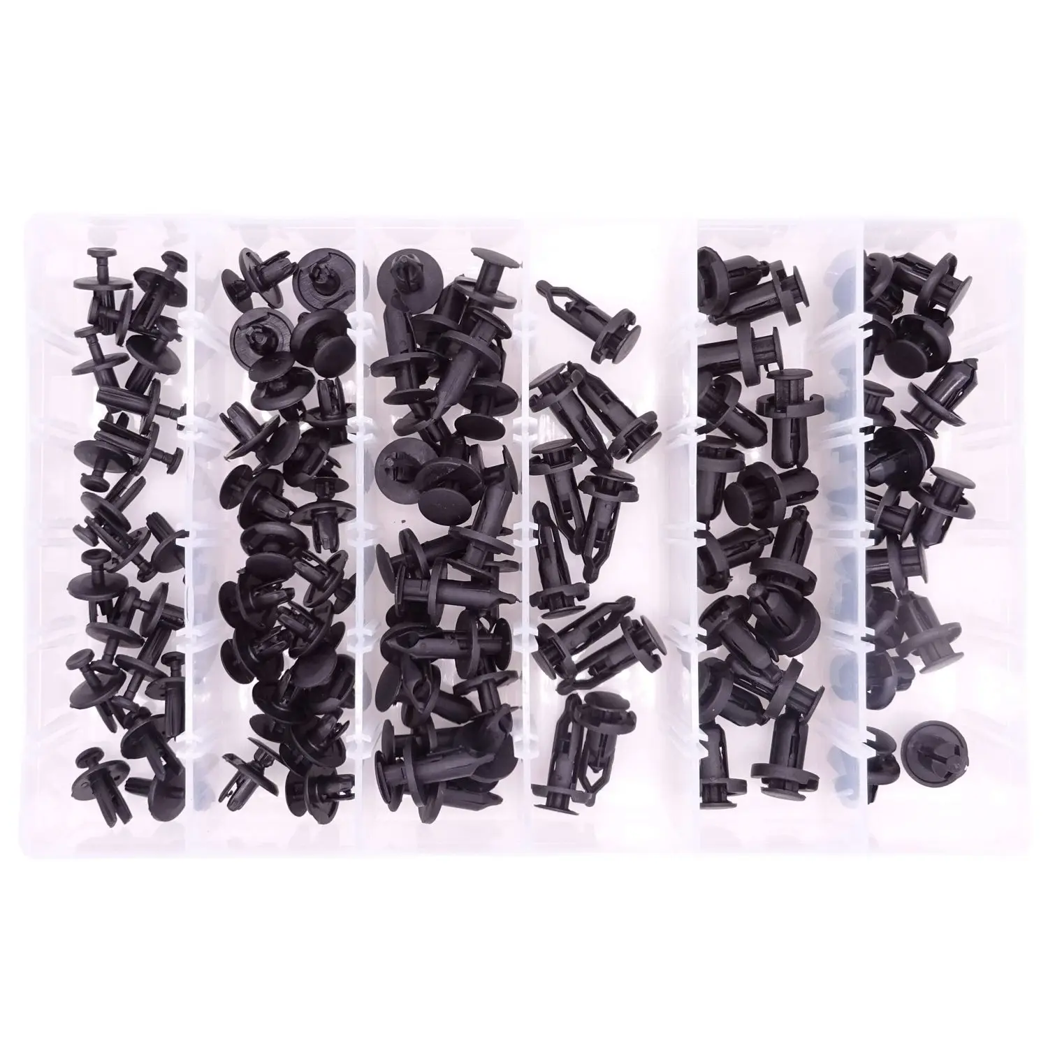 102pcs 6.3mm 8mm 9mm 10mm Nylon Bumper Push Fasteners Rivet Clips