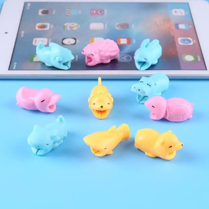 Игрушки в форме животных зажим для кабеля USB кабель передачи данных милая защита