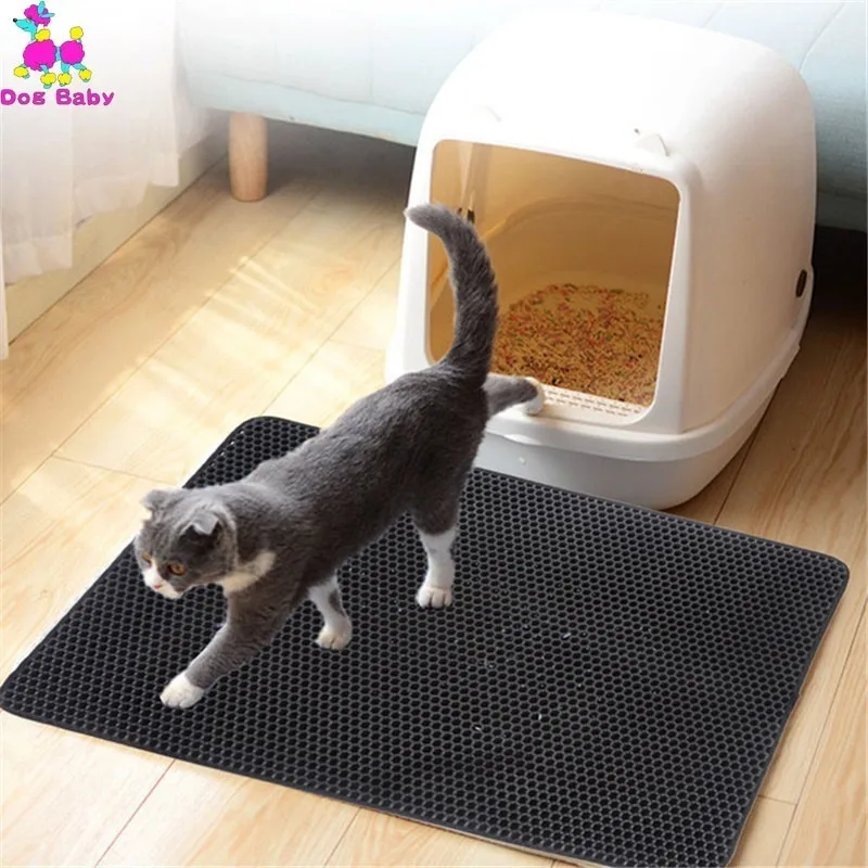 

1PC Double-Layer Waterproof Cat Litter Mat High Elasticity EVA Foldable Honeycomb Sifting Sanitary Pet Cats Litter Trapper Pad