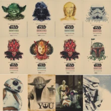 Pósteres de Star Wars, pegatinas de pared, Papel Kraft marrón, decoración del hogar, estilos clásicos, Yoda faster13