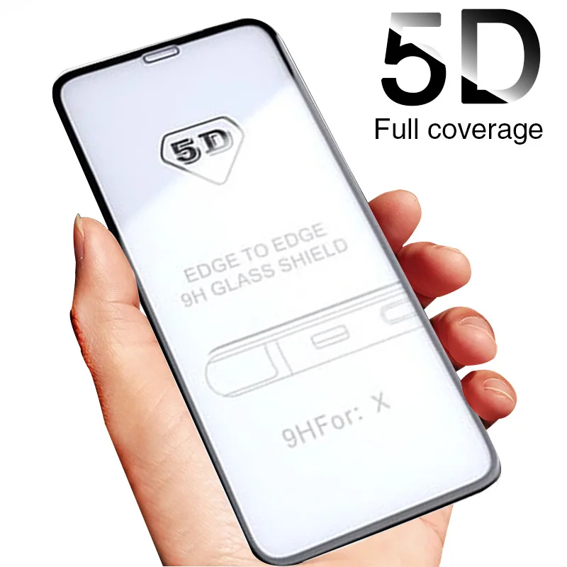 Полное покрытие из закаленного стекла для iPhone XS Max XR X Взрывозащищенная защитная пленка для э