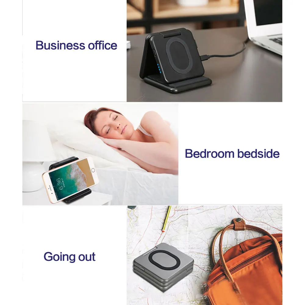 CASEIER 2 In 1 Qi Wireless Charger For Samsung S10 S9 S8 Dock Pad 5000 mAh Portable Power Bank External Battery Pack Powerbank CASEIER 2 In 1 Qi Wireless Charger For Samsung S10 S9 S8 Dock Pad 5000 mAh Portable Power Bank External Battery Pack Powerbank