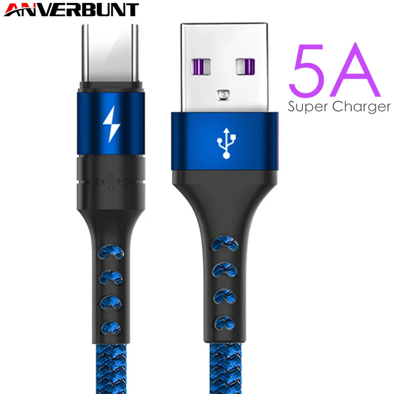 

5A Super Charging Type C Mate 20 P20 Fast Charger USB Cable Wire USB Type C Cable For Huawei Mate 20 P20 Pro Honor 10 V10 Cable