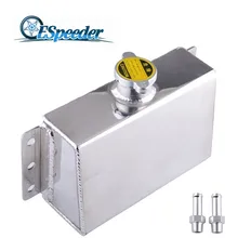 ESPEEDER Aluminum Universal Coolant Expansion Fill Tank Coolant Expansion Fill Tank Overflow Reservoir For Honda Civic 240SX WR coolant expansion tank with cap radiator overflow bottle for jaguar x type 2002 2008 c2s18320 c2s46861