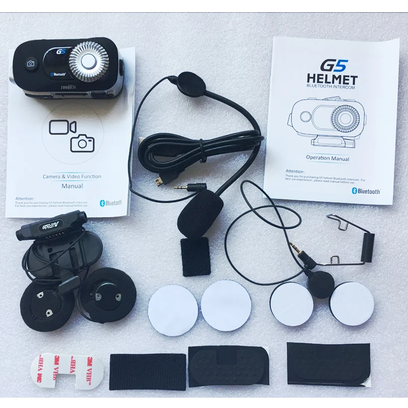 G5Pro 500m 4 Riders Group Intercom HD 1080P Video Recorder Camera Motorcycle Bluetooth Helmet Headset For Fulll Face Helmet